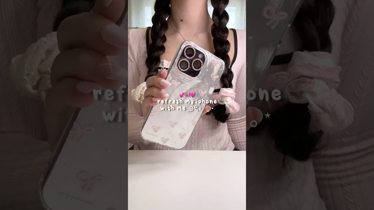 Iphone refresh with me🎀 #shorts #iphone #phonecase #asmr #wonyoungism #aesthetic shein code: XNWE4