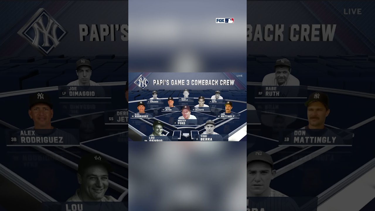 David Ortiz made a lineup of Yankees greats to help them beat the Blue Jays😭 #mlb #yankees