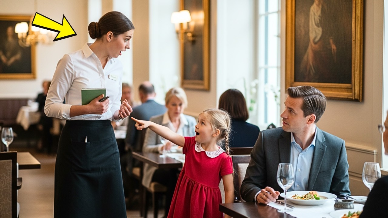 MILLIONÄR NIMMT SEINE TOCHTER MIT ZUM DINNER – SIE ZEIGT AUF DIE KELLNERIN „PAPA… SIE IST ES!“
