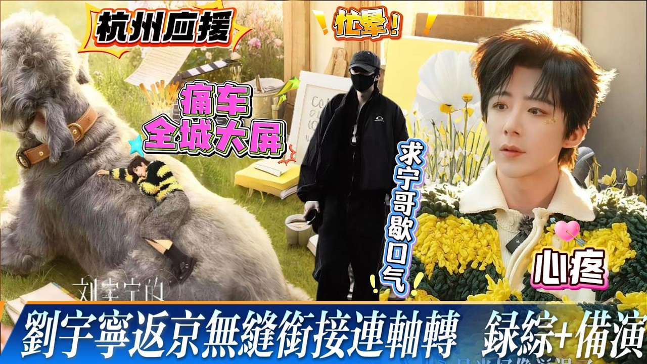 忙晕！刘宇宁返京无缝衔接连轴转，录推理综+备演唱会，我跪求&ldquo;宁哥歇口气&rdquo;！杭州应援痛车绕西湖+全城大屏，棚姐人均&ldquo;宠哥狂魔&rdquo;，宠粉大佬啥时候能对自己好点啊？#刘宇宁 #liuyuning #劉宇寧