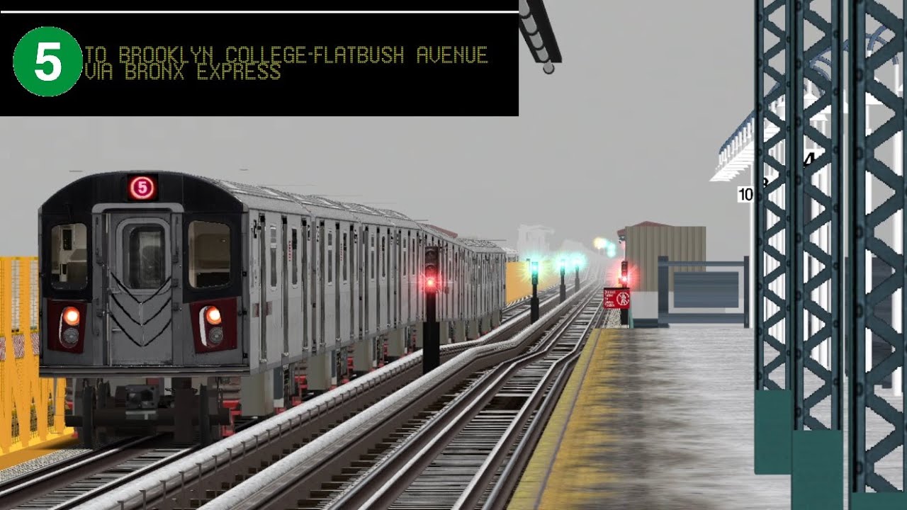 OpenBVE (5) Eastchester-Dyre Avenue To Brooklyn College-Flatbush Avenue (R142)(AM Rush Hour)