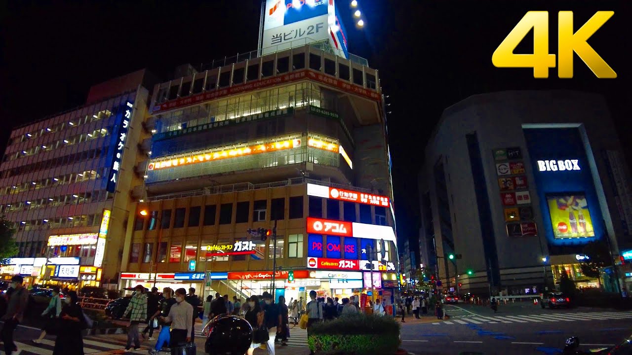 【4K】Night Walk in Tokyo - Takadanobaba, Japan 夜の高田馬場 - Japan Walking Tour