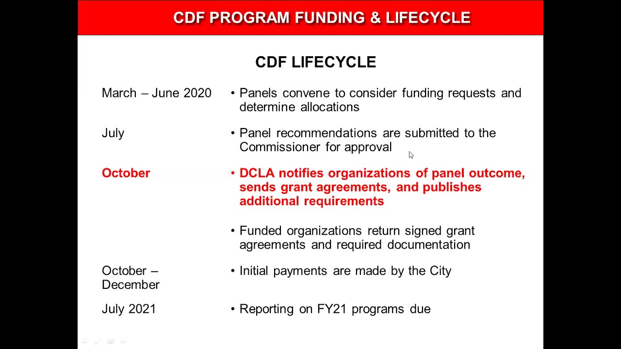 NYC Department of Cultural Affairs FY21 Cultural Development Fund Application Webinar
