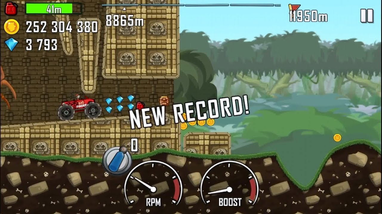 Hill Climb Racing ➨ Update 1.36.0 ➨ Jungle + Big Finger 17814m.