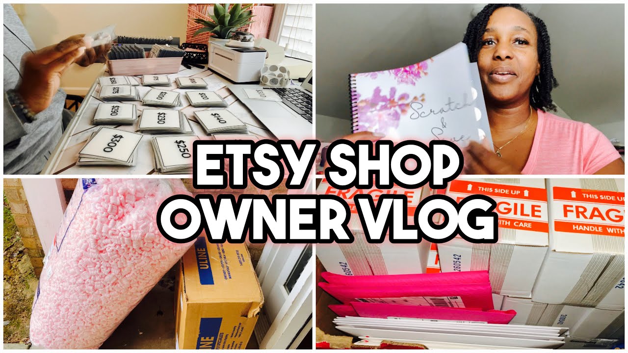 ETSY SHOP VLOG 01! DAY IN THE LIFE OF AN ETSY SHOP OWNER! PACK ORDERS WITH ME!