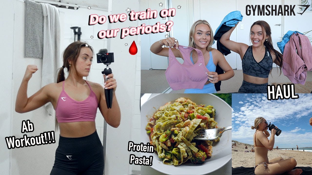 Twins opposite workout routines! Healthy meals, Gymshark haul, Ab workout, beach day!!