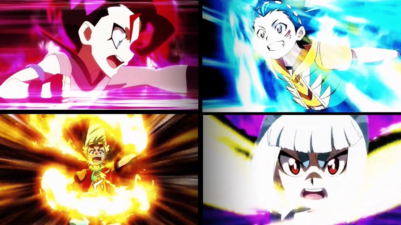 Valt,Basara,Ranzo vs Bell (Beyblade Burst BU ep 5) 