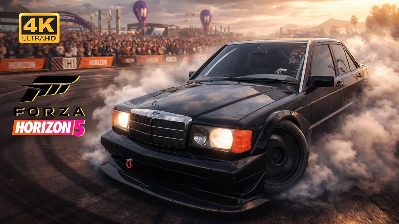 Forza Horizon 5 An enjoyable driving experience with the 1990 Mercedes-Benz M-B 190E