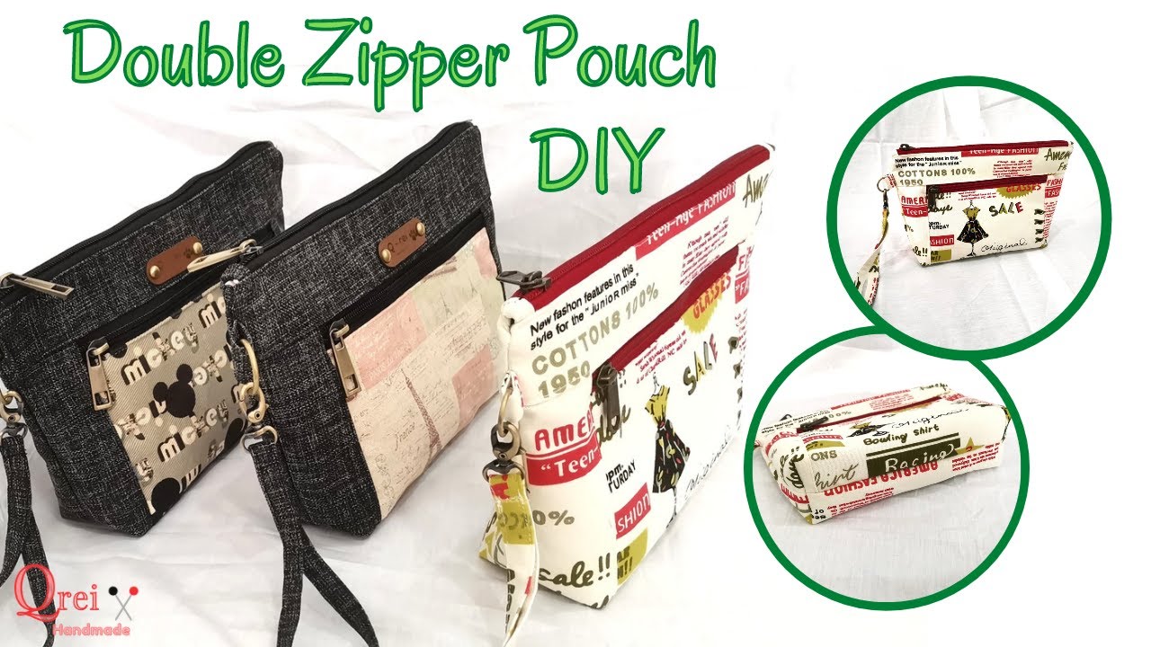 Easy Double Zipper Pouch DIY / Cara Membuat Dompet Serbaguna
