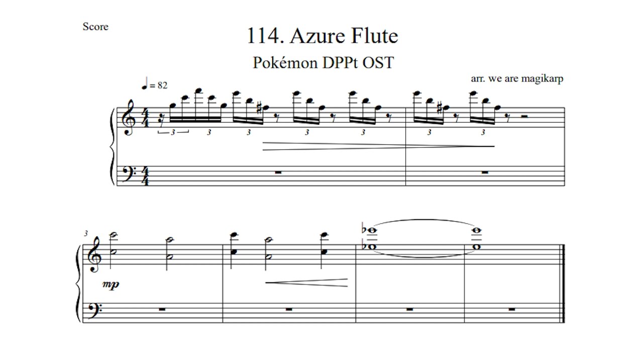 【Pok&eacute;mon DPPt】 Azure Flute (Piano Sheets)