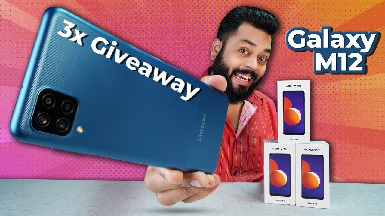 Samsung Galaxy M12 Unboxing & First Look | 3x Giveaway ⚡ 90Hz Screen , 6000 mAh , Exynos 850 & More 