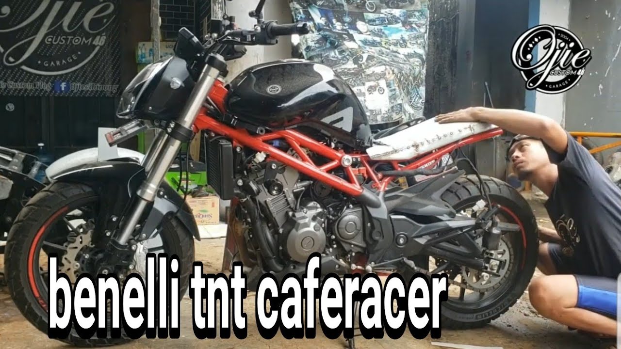 benelli tnt 250. ganti jok n stang jadi caferacer