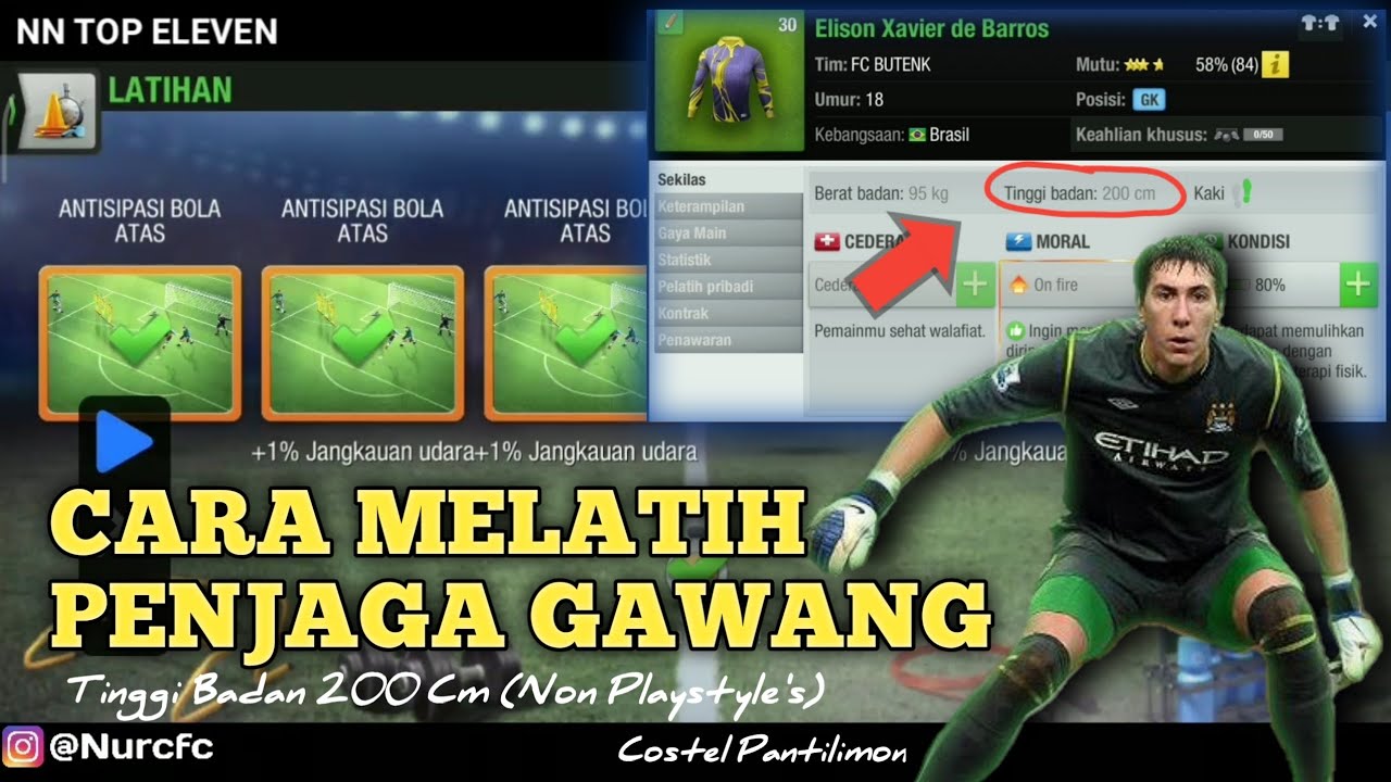 Cara Melatih Penjaga Gawang Tinggi 200 Cm Tanpa Playstyle 🔥 Top Eleven