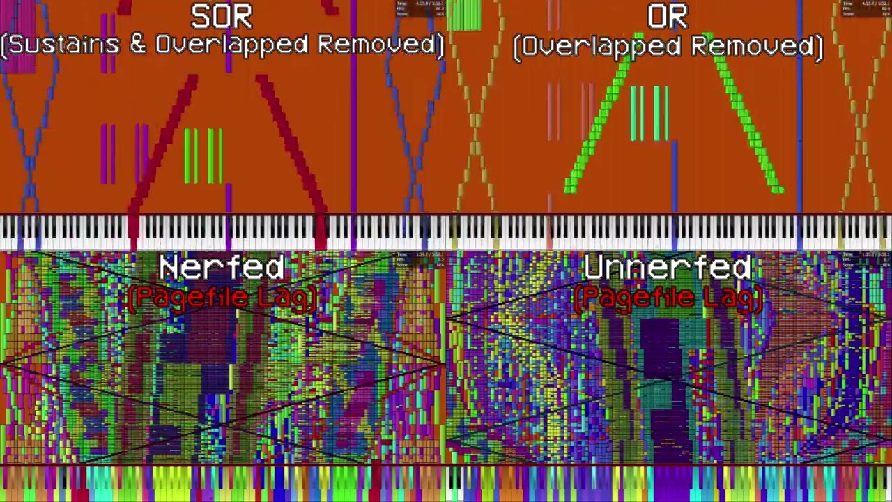 [Black Midi Comparison] When E is E v3 4 ways Self-Comp(SOR vs OR vs Nerfed vs Unnerfed)