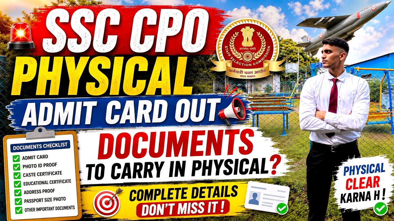 SSC CPO 2025 ADMIT CARD INSTRUCTIONS AND DOCUMENTS TO CARRY IN PHYSICAL 🔥⚡