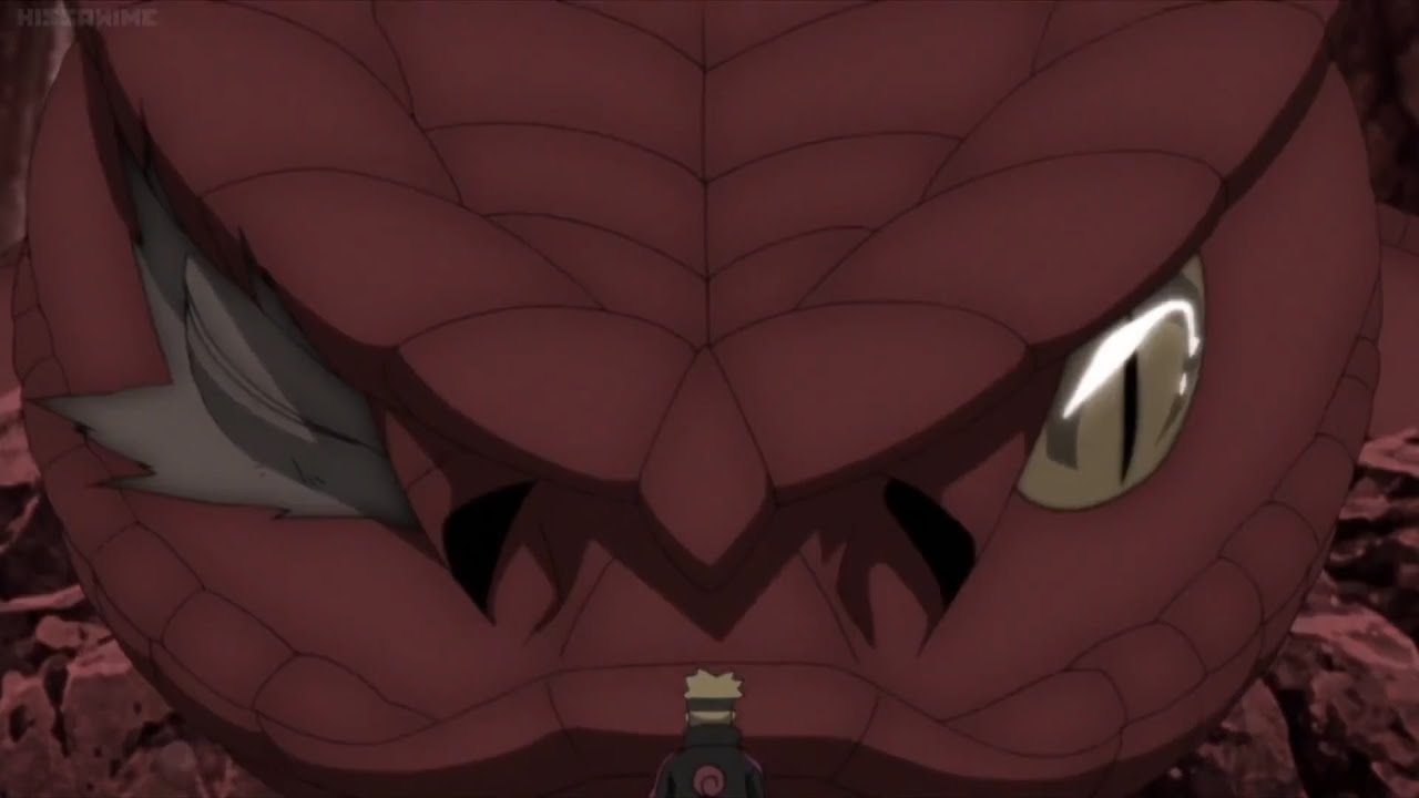 Boruto Makes a Summoning Contract With a Snake Garaga