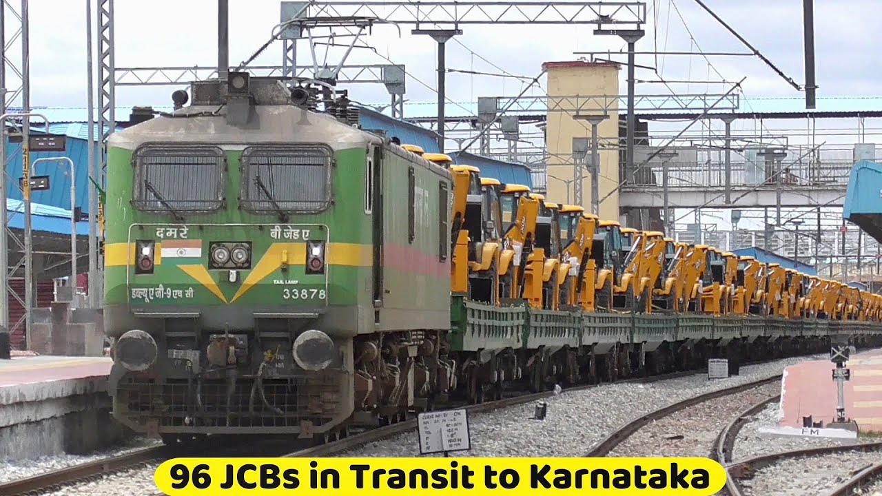 NINTY-SIX: 96 JCBs in Transit to Karnataka from North India | JCB on TRAIN | JCB Transportation