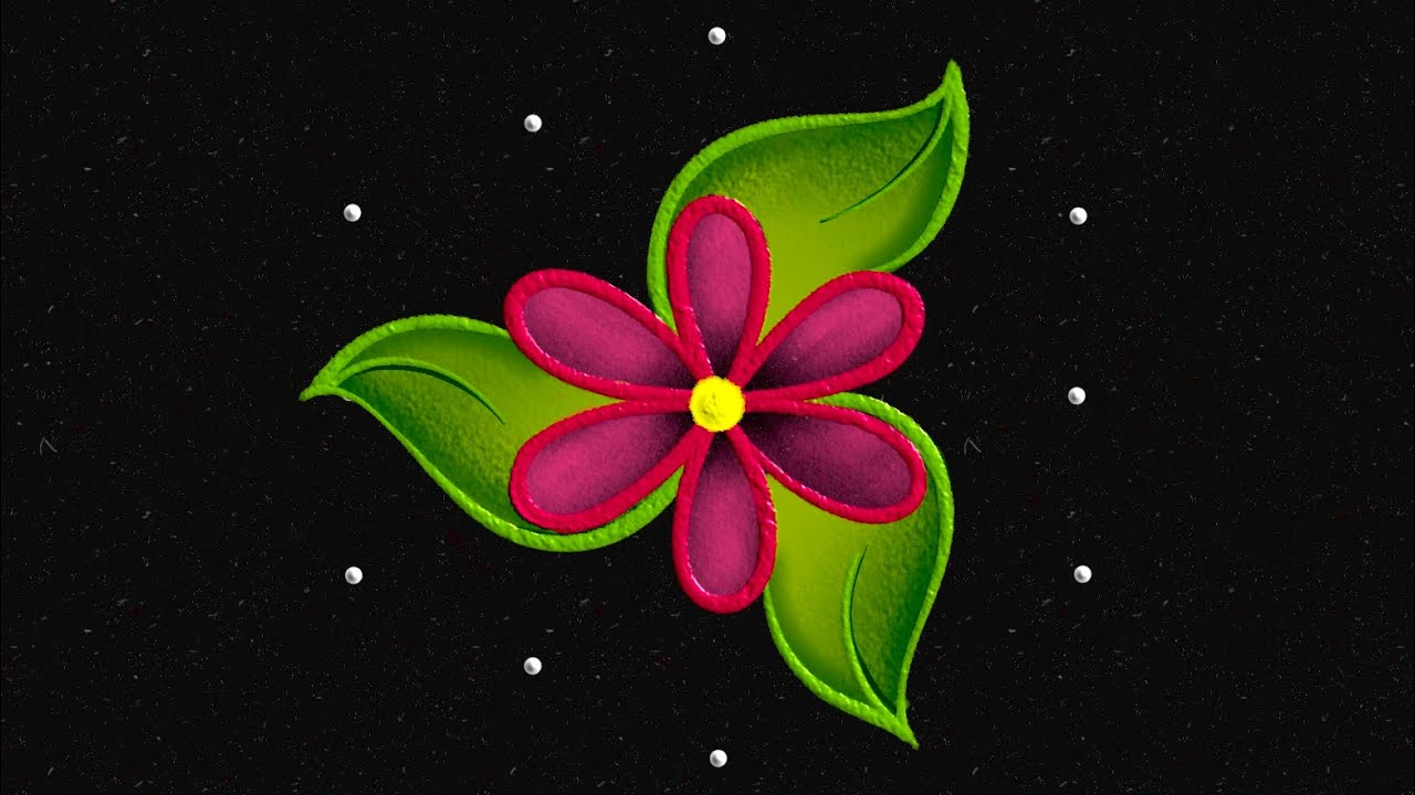 Diwali Special Flower Diya Rangoli with 5–3 dots🌹🪔| creative Deepam muggulu | Diwali Vilakku kolam