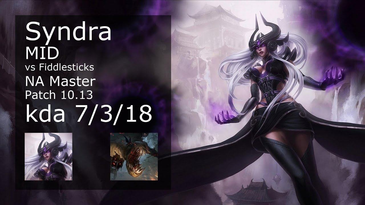 Syndra Mid vs Fiddlesticks - NA Master 7/3/18 Patch 10.13 Gameplay