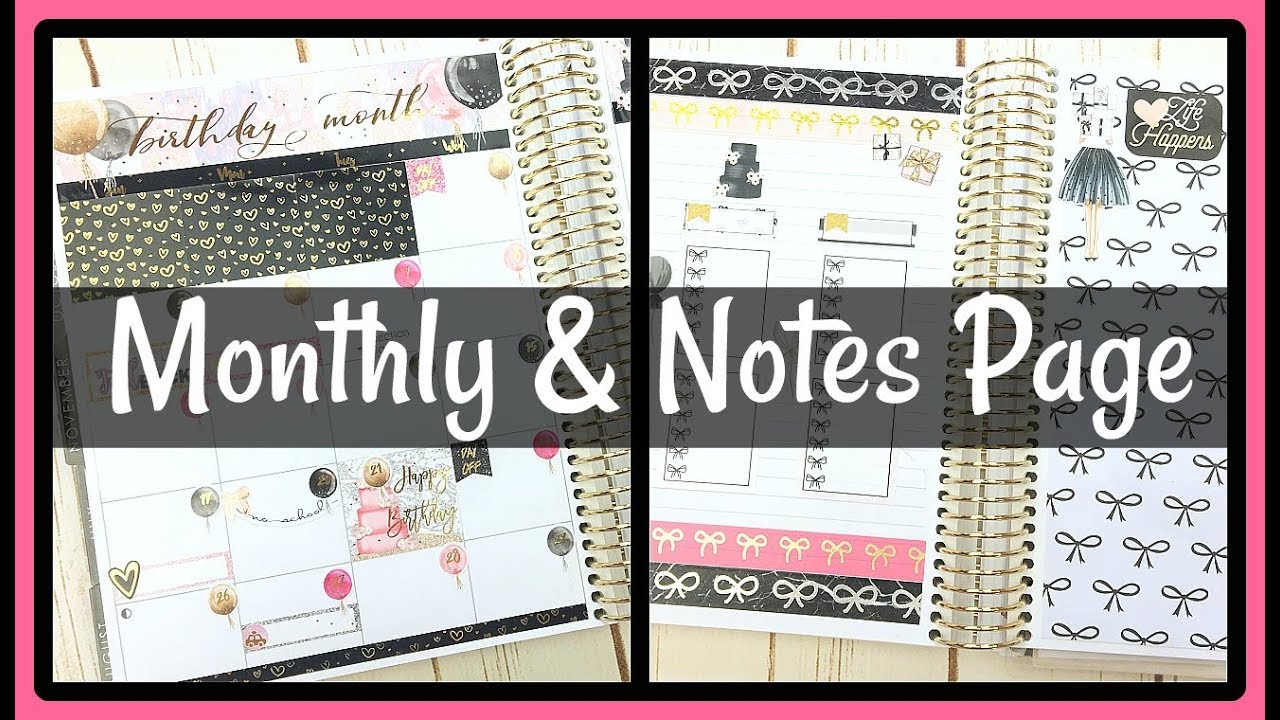 November Monthly and Notes Page: Plan With ME