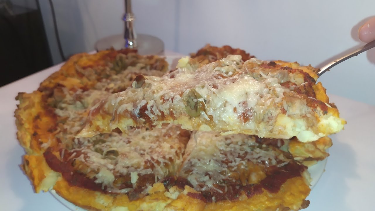 pizza sans farine à base de pomme de terre facile et rapide / flourless pizza / بيتزا بدون دقيق