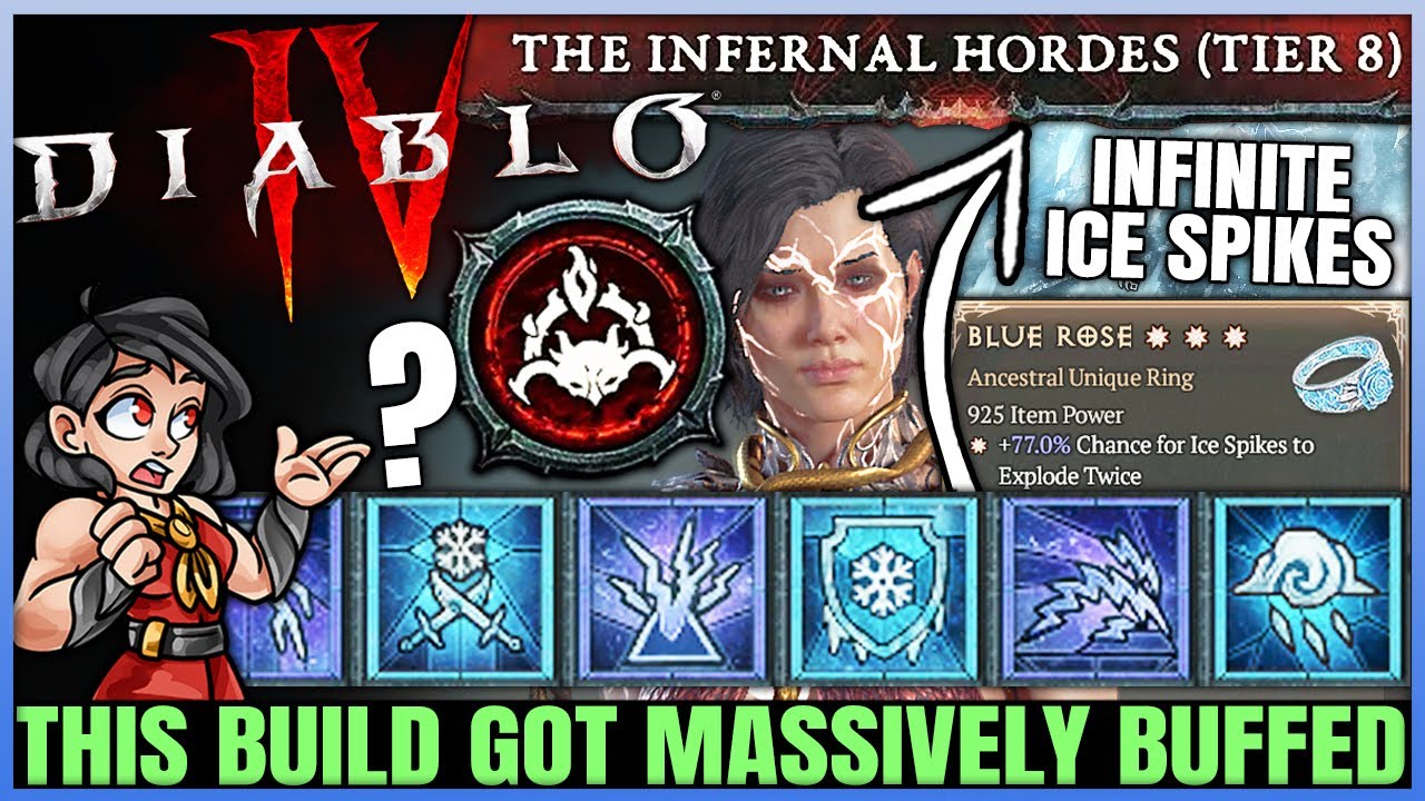 Diablo 4 - New Best BUFFED PERFECT Sorcerer Ice Spikes Blizzard Build - New OP Unique = OP - Guide!