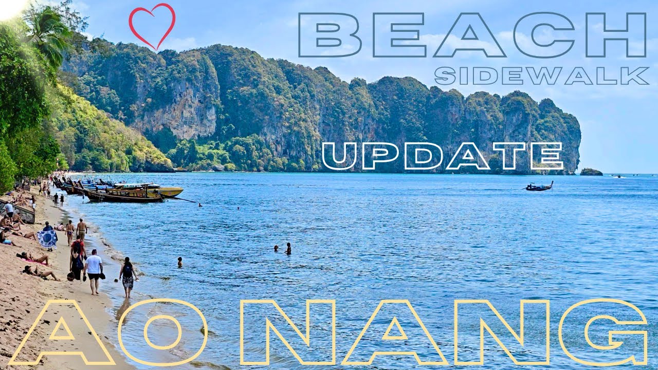 ☀️ Ao Nang Beach Sidewalk Update | Sunny Walk in 'Paradise' 🇹🇭 Ao Nang Krabi Thailand