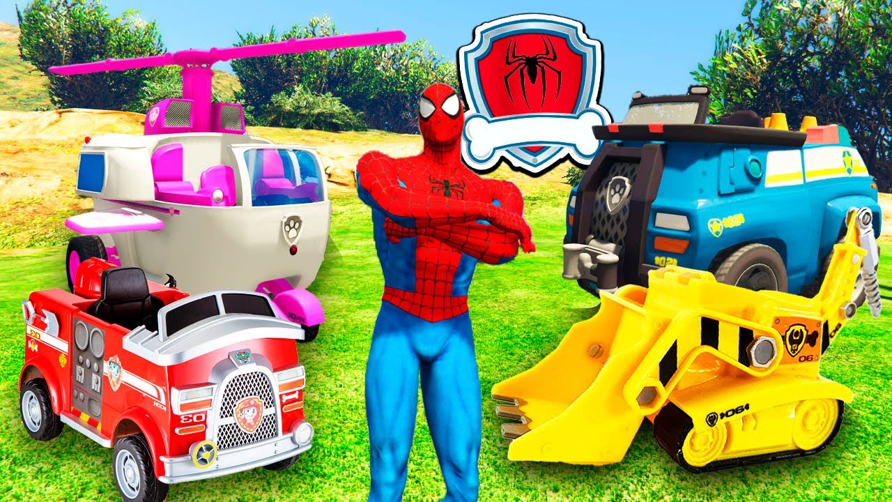 HOMEM-ARANHA ROUBOU OS CARROS SECRETOS DA PATRULHA CANINA no GTA 5