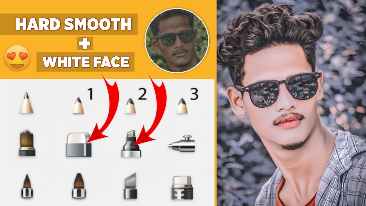 Hard Smooth + White Face Photo Editing | Hard Smooth Face Editing | Sketchbook Face Smooth Editing