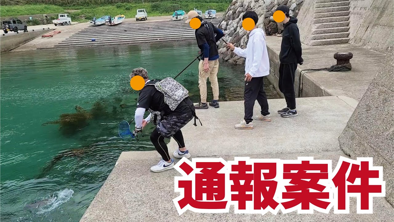 通報される！？漁港でまさかの記録級巨大魚！衝撃の釣れ方に騒然