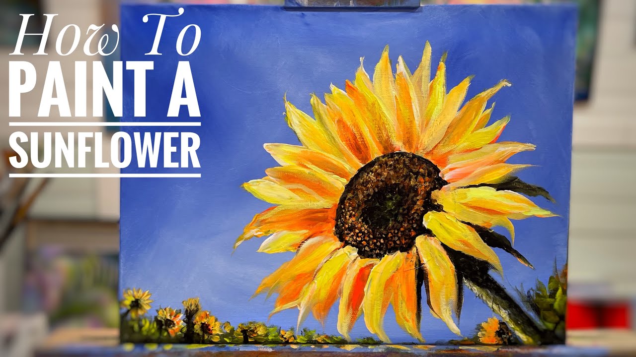 How To Paint A SUNFLOWER 🌻 Step By Step ~ Acrylic Painting