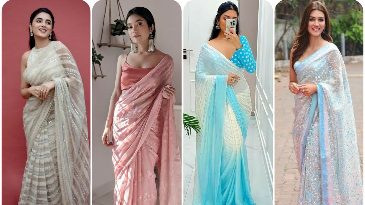 Sarees for farewell party || trendy look in saree || TREND SEARCH