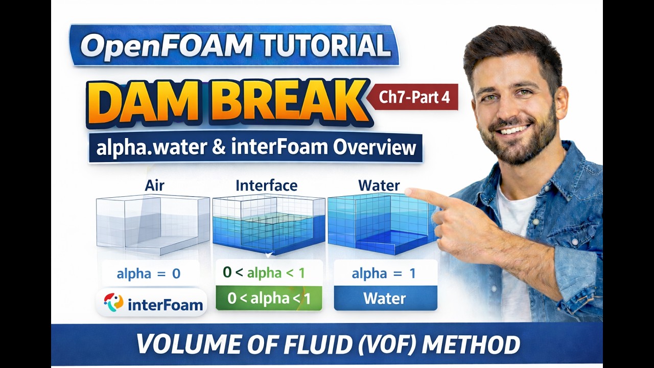 OpenFOAM Dam Break: Understand alpha.water (VOF) + interFoam Basics | Ch7–Part 4