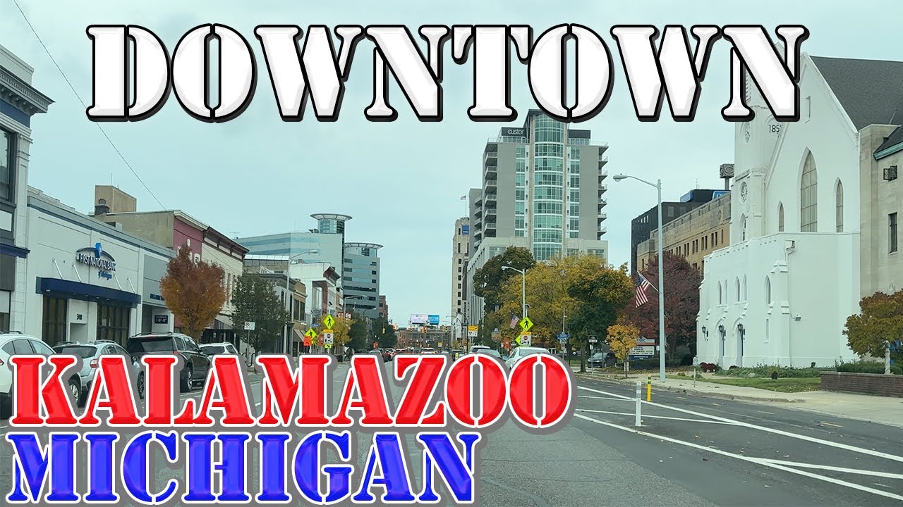 Kalamazoo - Michigan - 4K Downtown Drive