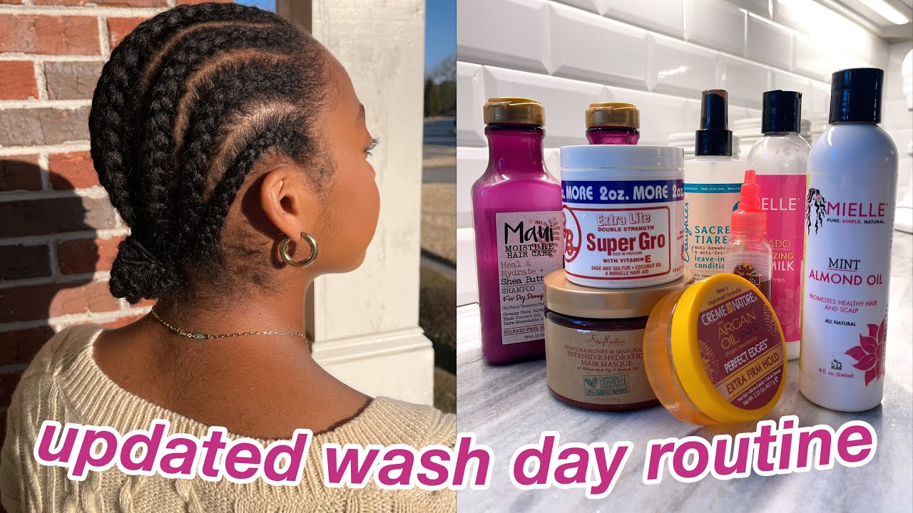 updated wash day routine 2021 | step-by-step from start to finish: 4b/4c protective styling + growth