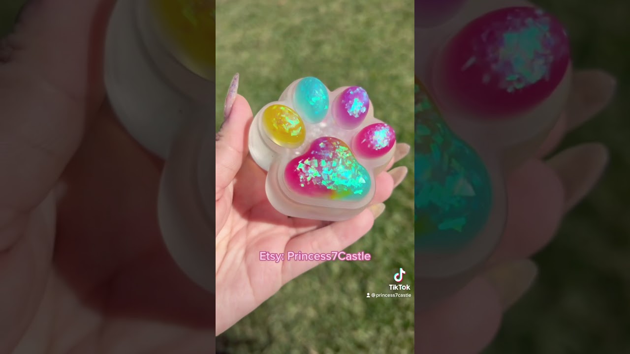 Candy color Crystal cave resin art paw ￼ decoration