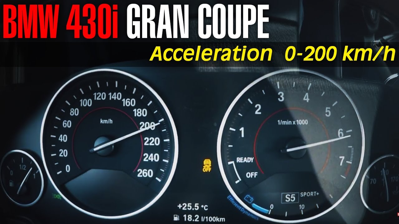 BMW 430i Gran Coupe Top Speed / 0 - 200 km/h acceleration