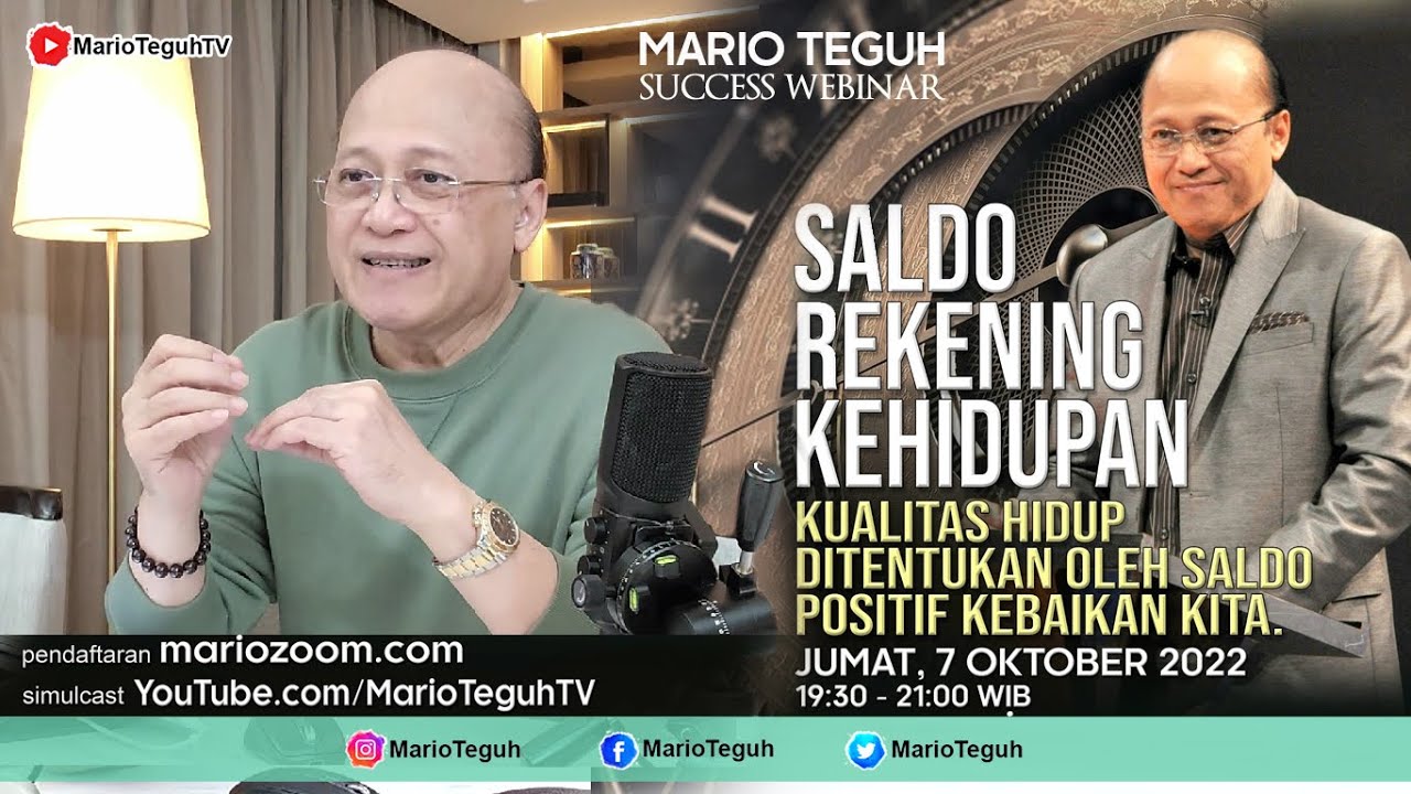 Saldo Rekening Kehidupan  - Mario Teguh Success Webinar