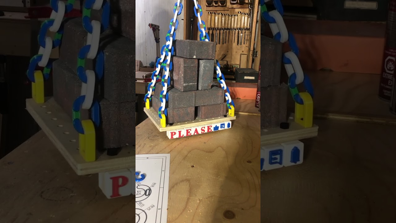 3dprintable Chain Test Seven Bricks #3dprinting #experiment #trial #workshop #prototype #toy #stem