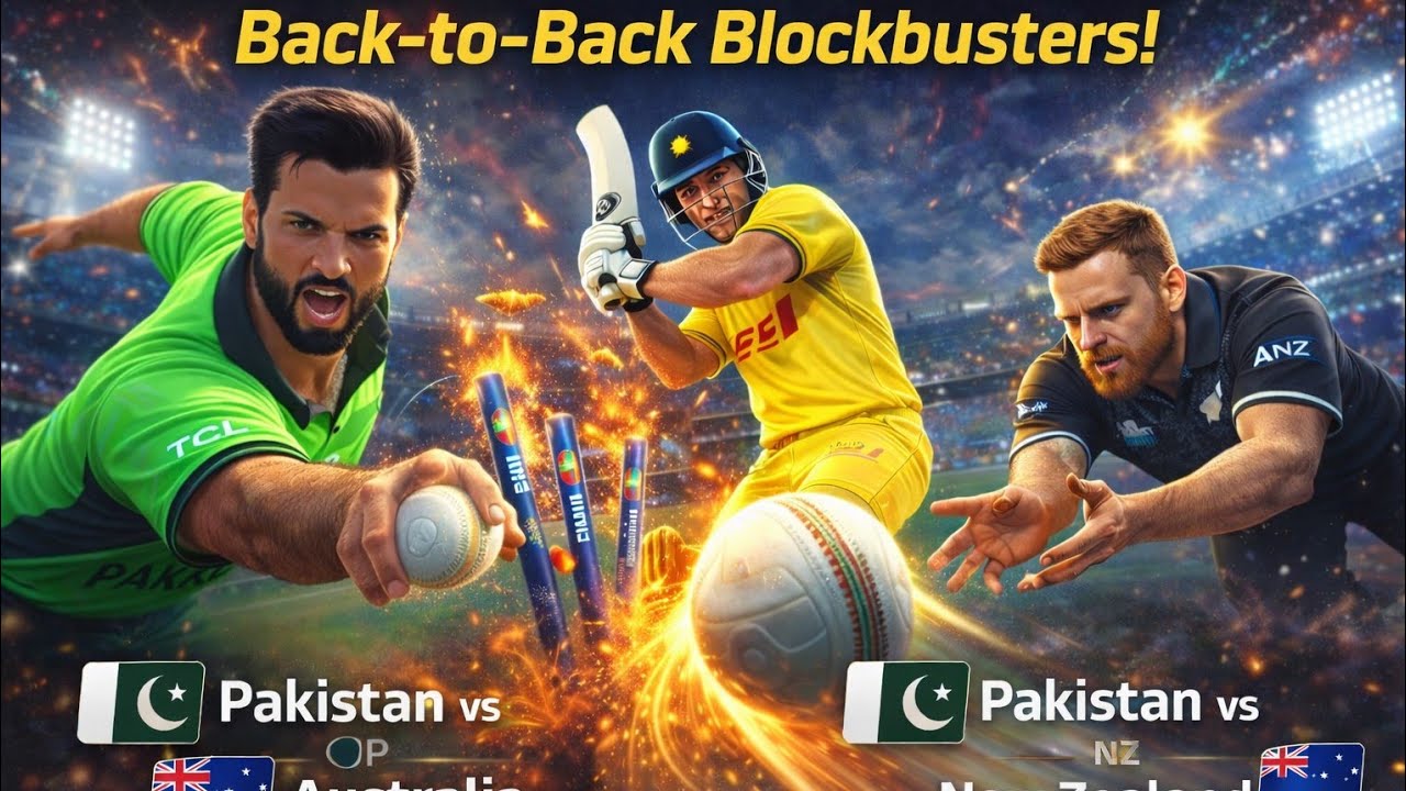 “Back-to-Back Blockbusters! 🇵🇰 vs 🇦🇺 & 🇳🇿 | ODI World Cup”