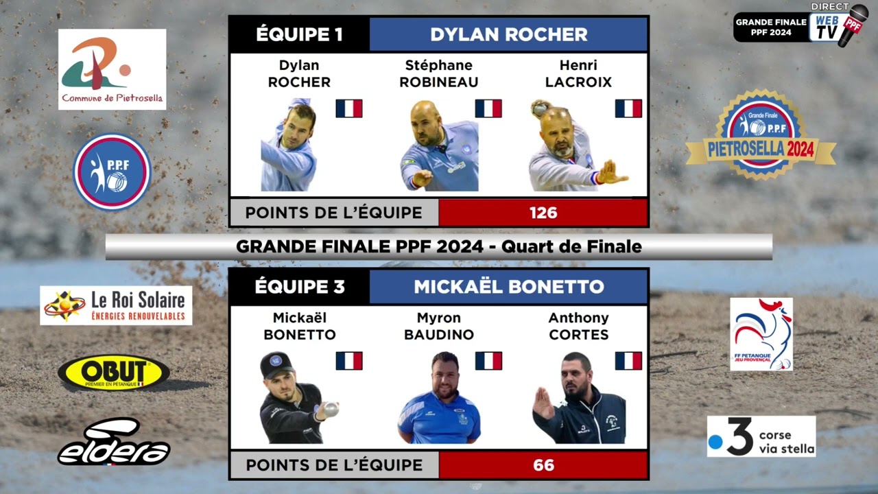 1/4 de finale Dylan Rocher VS Mickaël Bonetto Ppf