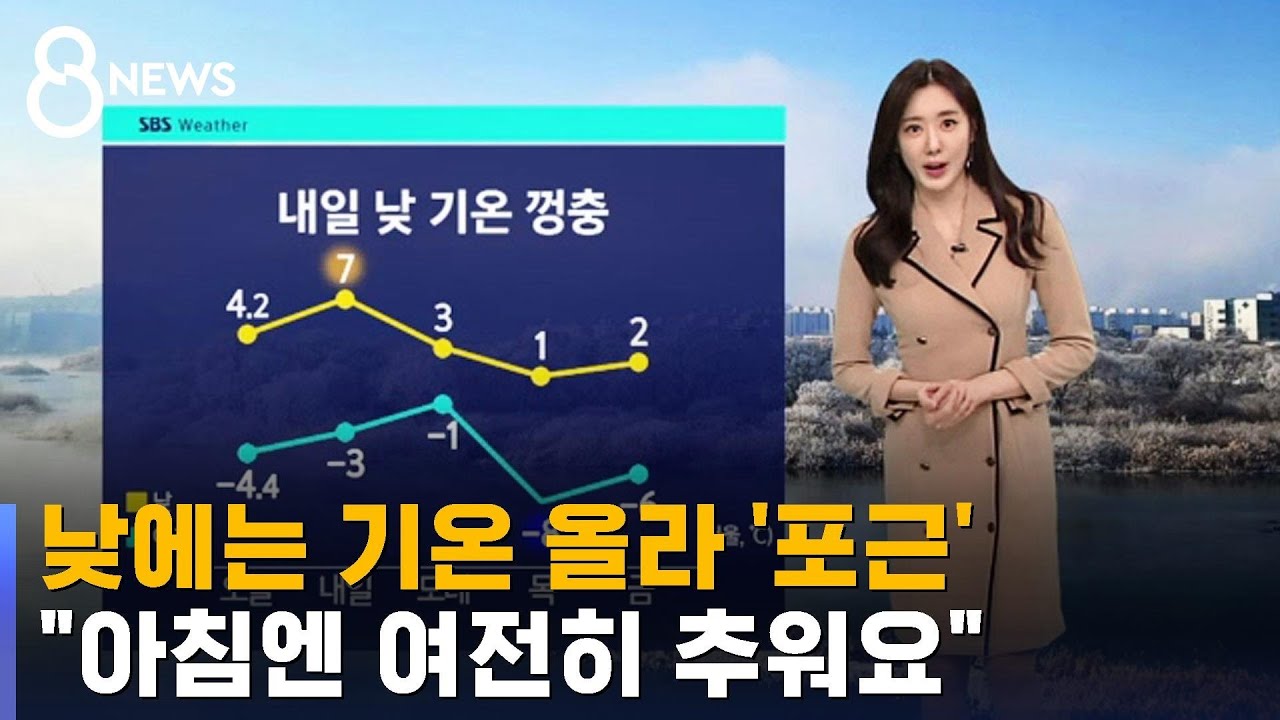 [날씨] 낮 기온 껑충, 비교적 포근&hellip;중부 곳곳 눈 &middot; 비 / SBS 8뉴스