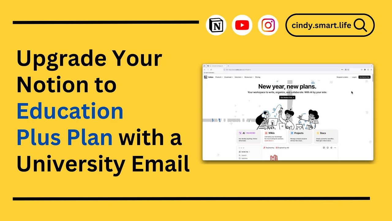 Upgrade Notion to Education Plus Plan with a University Email | Year 2024 Version