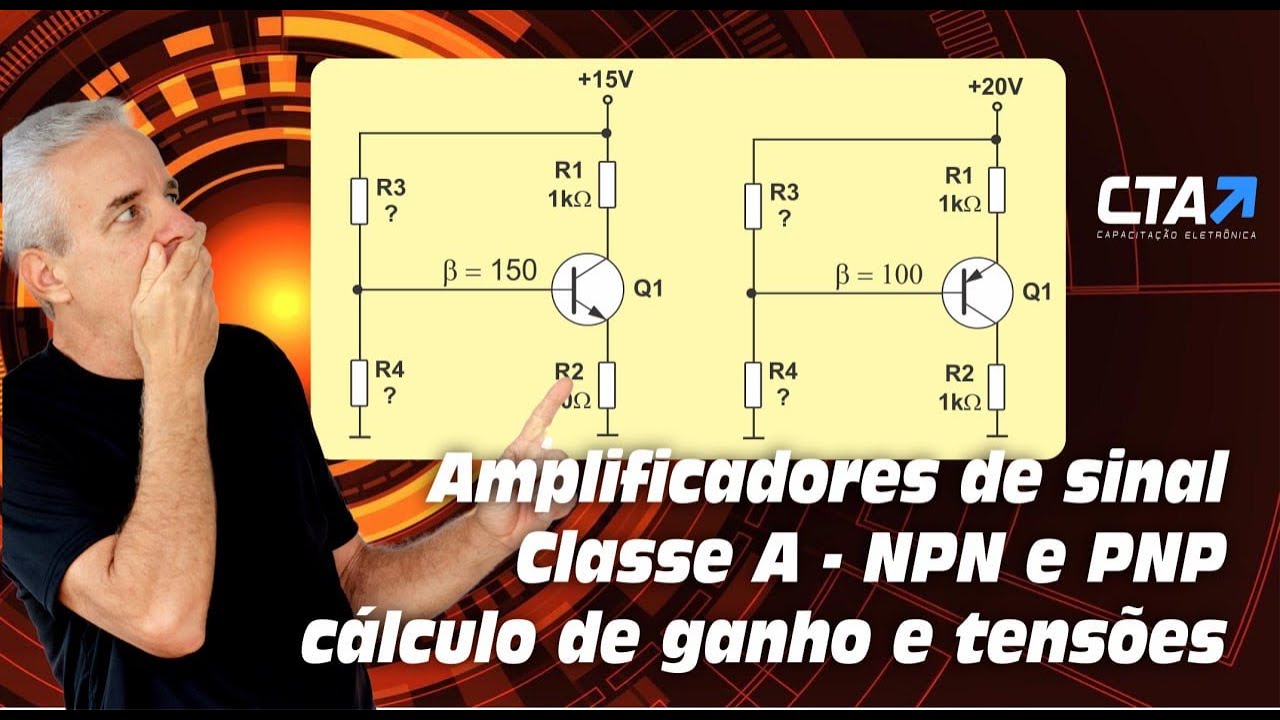 Cálculos de amplificadores de sinal classe A com NPN e PNP