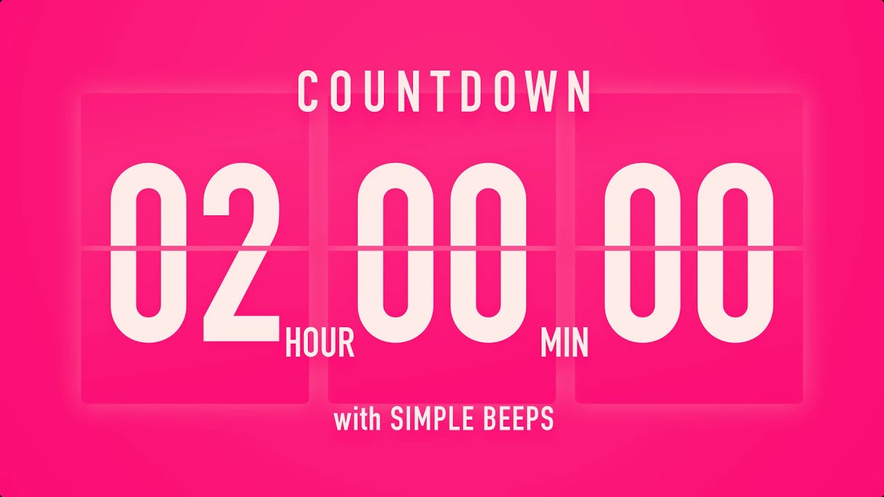 2 Hour Countdown Timer 💓 Flip Clock with Vibration Beeps