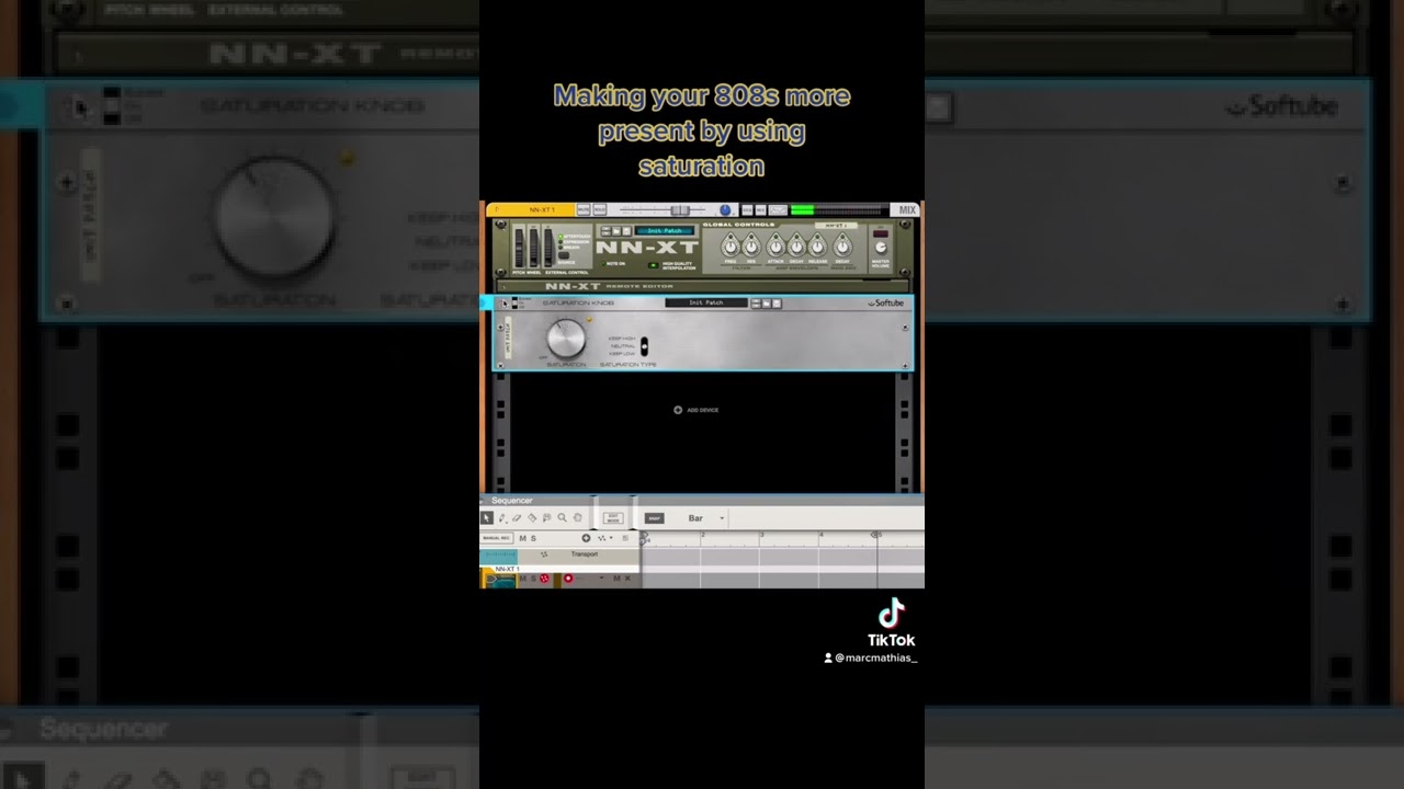 How to make your 808s more present by using Saturation by Softube 