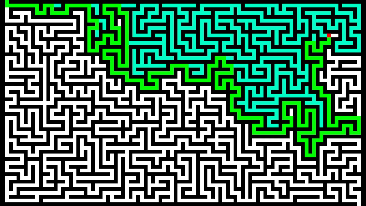 Maze solving with wall follower algorithm [left-hand rule]