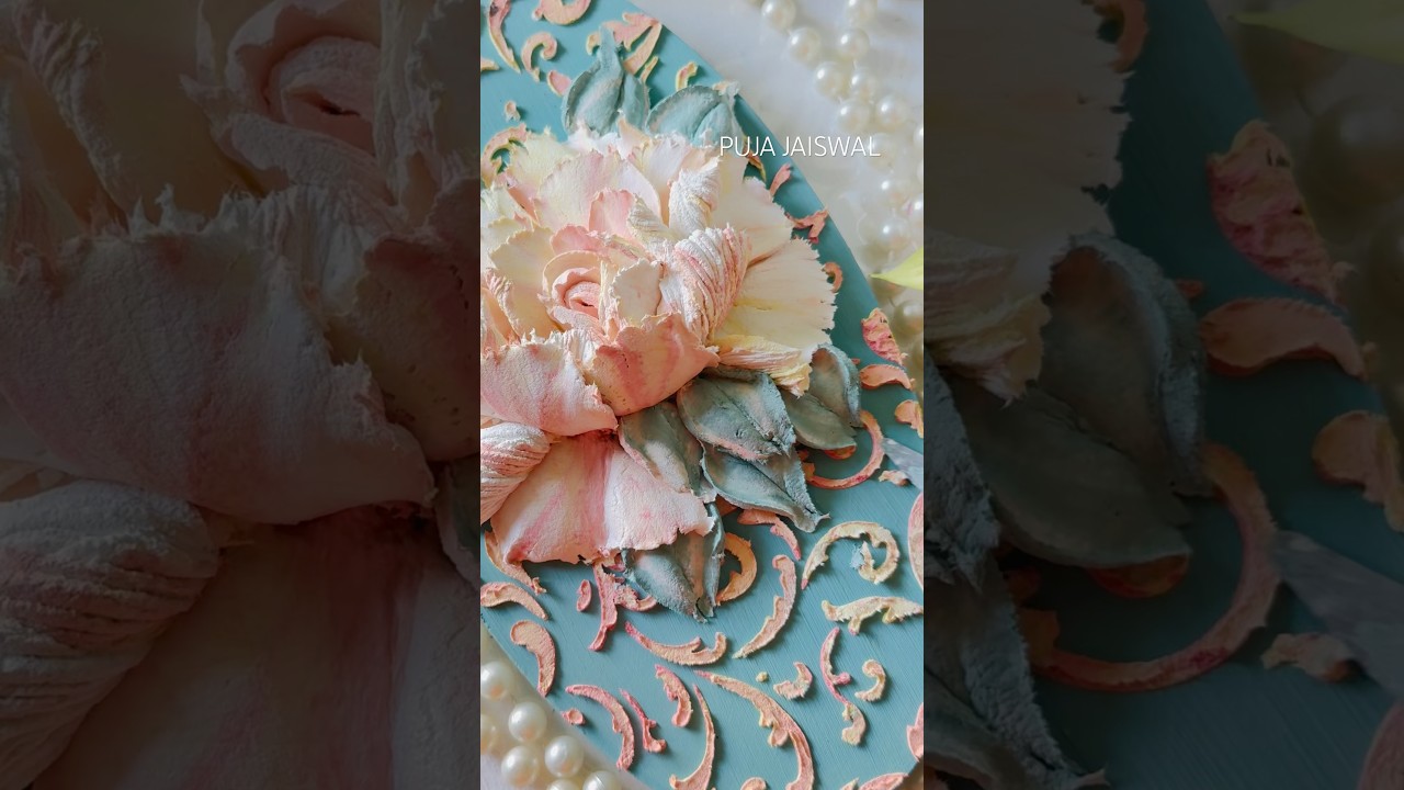 PRETTY PASTEL PALETTE #sculpturepainting #sculptureart #floralsculpture #paintingtechniques
