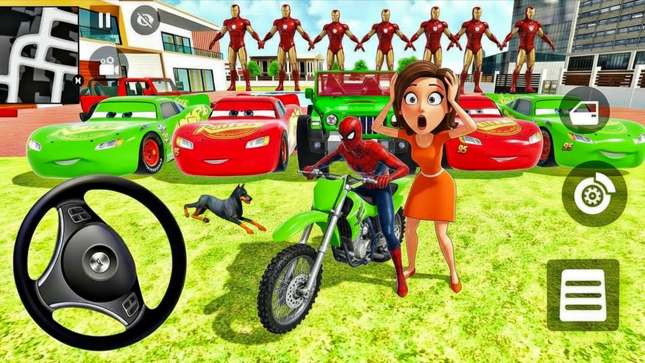 🥰 Mc Queen Car: Bike Game 🦚 Spiderman 3D Drive Simulator Gameplay 🎉 Monster Police Car 🚓 Android #2