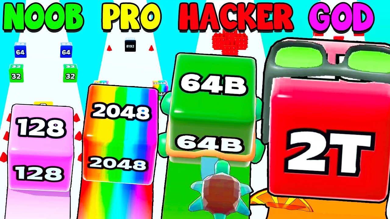 Gameplay in Jelly Run 2048 🟥 MAXIMUM VALUE CUBES! [From 490 to 550 LVL]